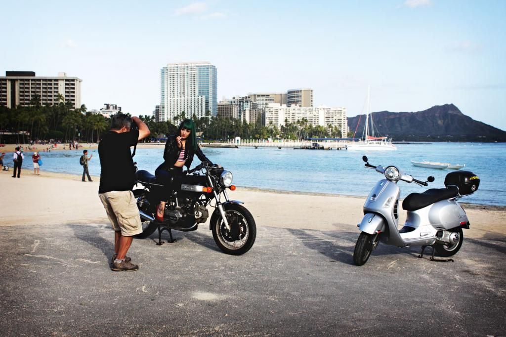 Modern Vespa Honolulu magazine photo shoot yesterday